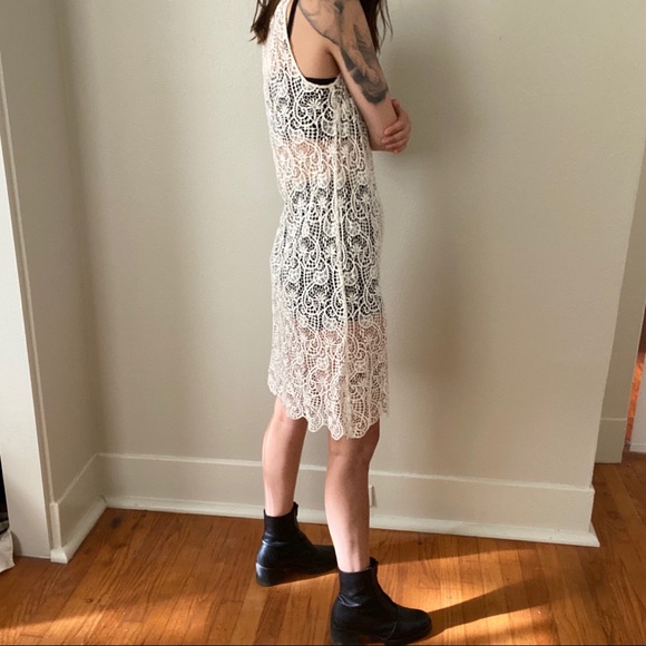 Johnny Was Cotton Crocheted White Beach Dress - Picture 5 of 7